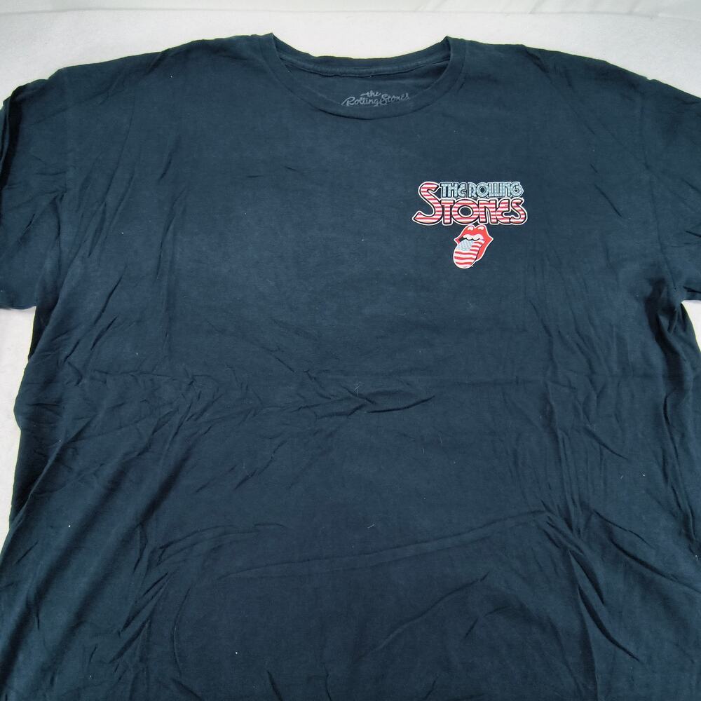 The Rolling Stones Long Sleeve Band Crew Neck T Shirt Mens Size XL Navy